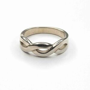 Vintage Sterling Silver 925 Twisted Infinity Knot Band Ring Size 7